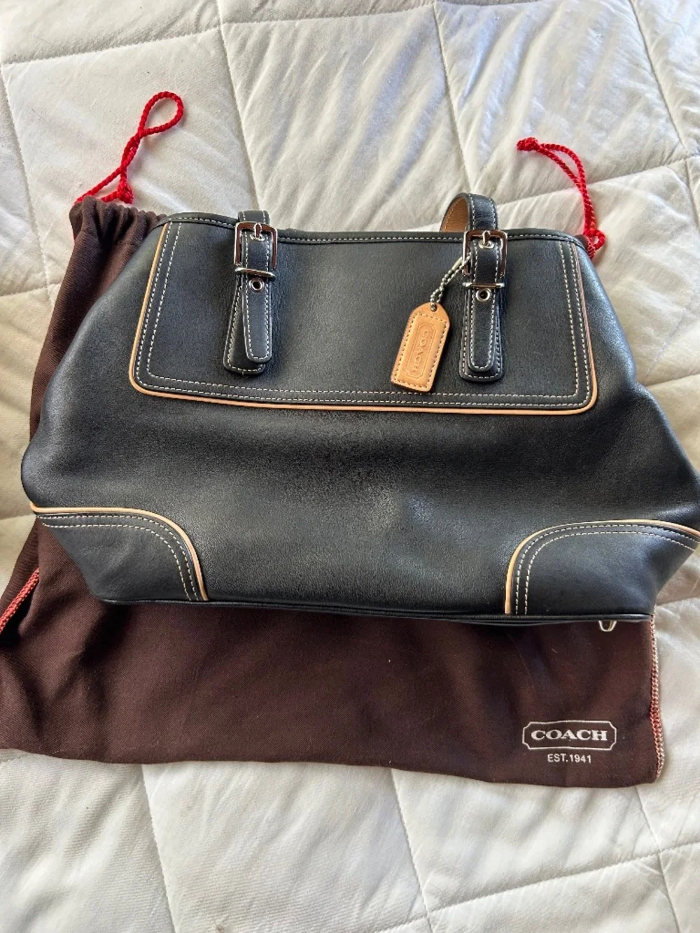 Coach Hamptons Leather Satchel / Tote (Model 7555)